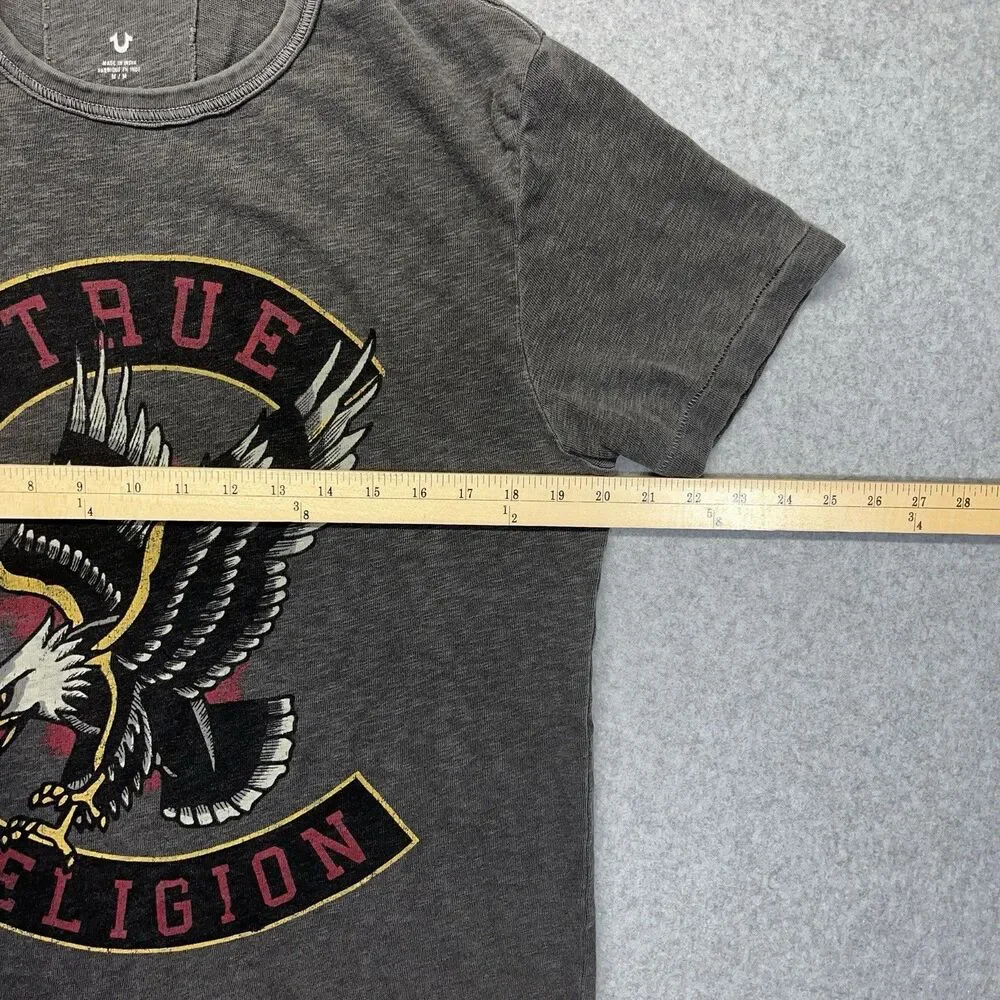 True Religion Shirt Mens M Gray True Eagle Tee American Traditional Rock Grunge